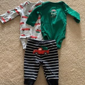 Carter’s Christmas Long Sleeve Onesies & Pants 0-3